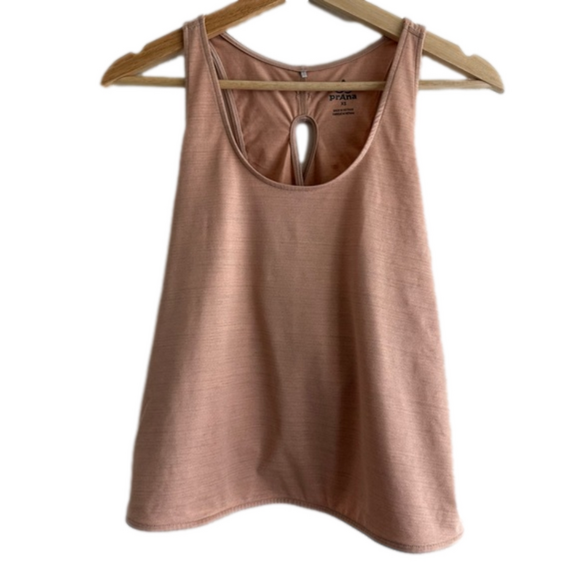 Prana Pale Peach Twist Cross Back Activewear Tank Top- size XS - Picture 1 of 4
